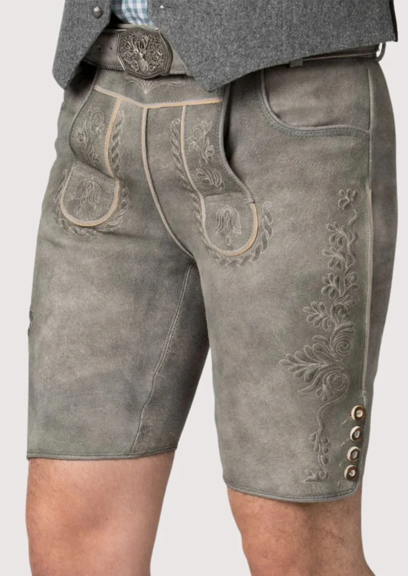 Men’s Grey Leather Lederhosen