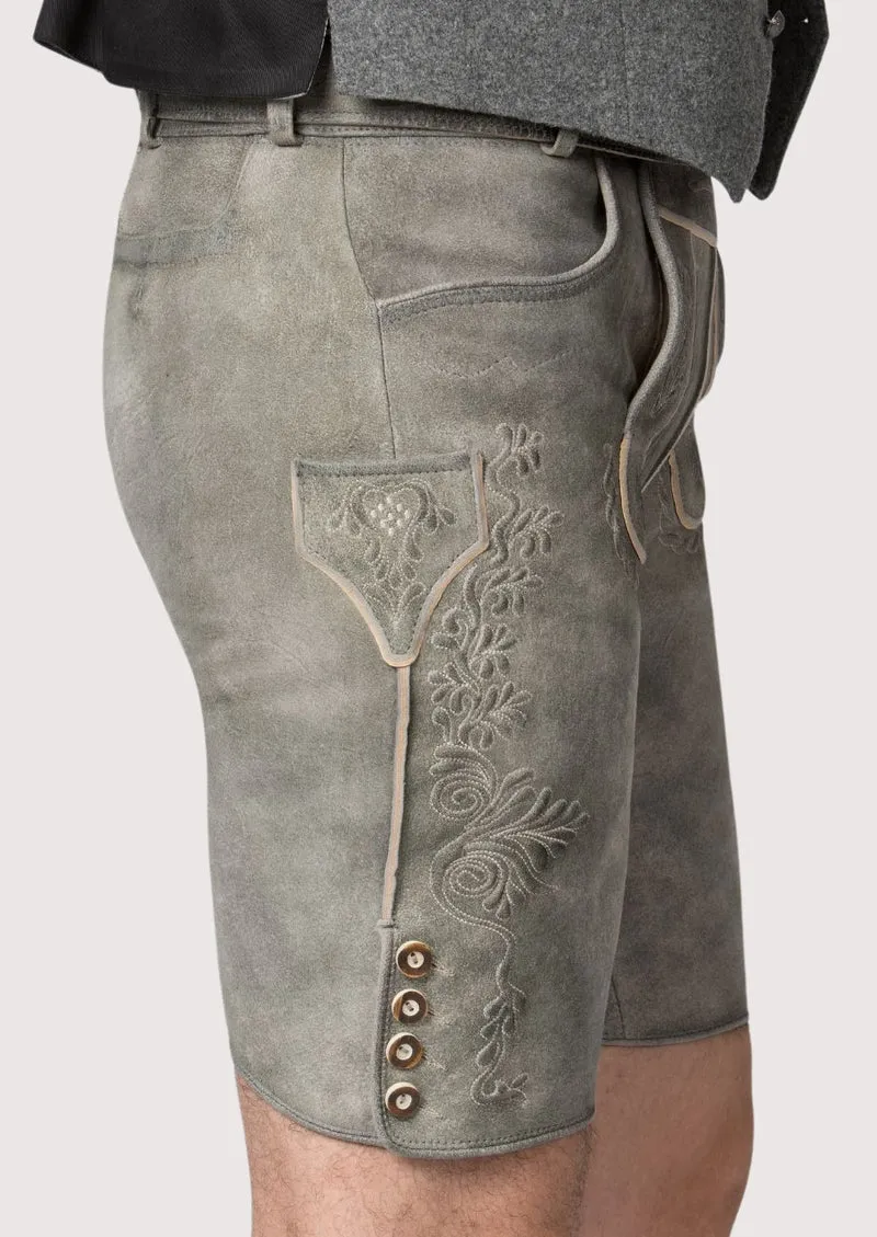 Men’s Grey Leather Lederhosen