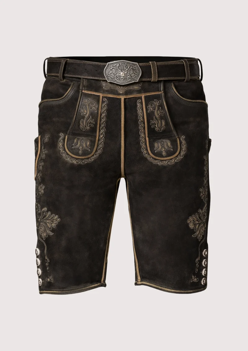 Mens Deep Brown Classic Lederhosen