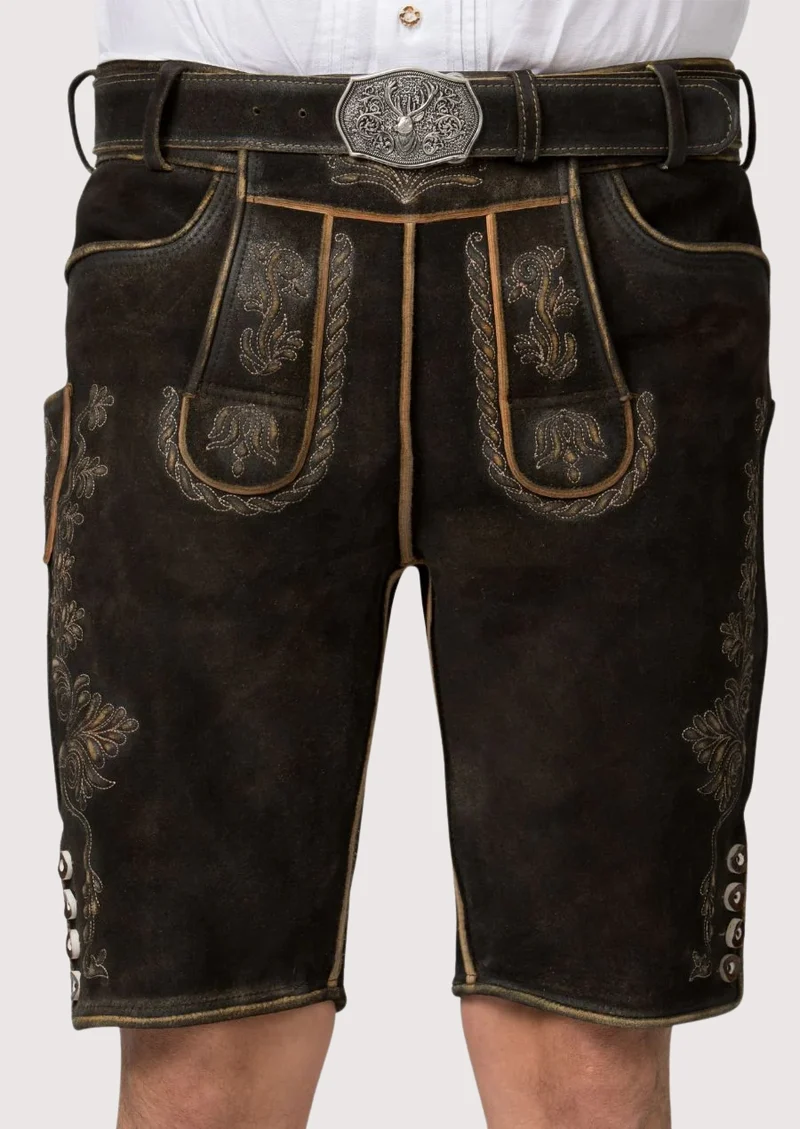 Mens Deep Brown Classic Lederhosen