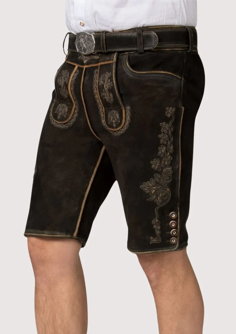 Mens Deep Brown Classic Lederhosen