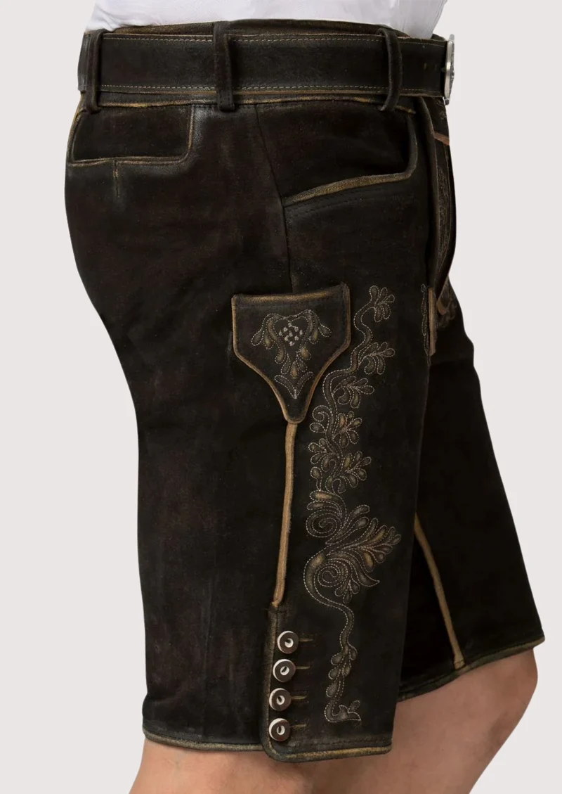 Mens Deep Brown Classic Lederhosen