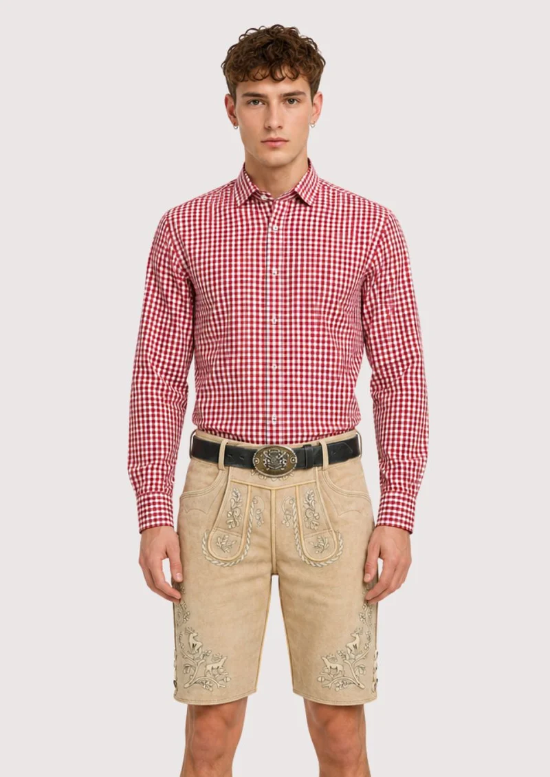 Men’s Cream Suede Lederhosen Shorts