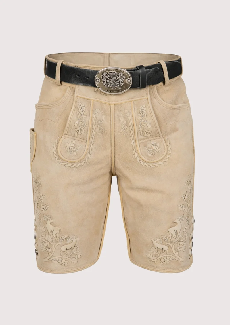 Men’s Cream Suede Lederhosen Shorts