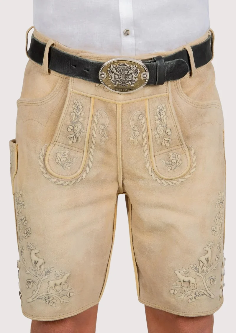 Men’s Cream Suede Lederhosen Shorts