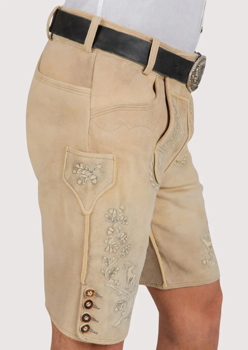 Men’s Cream Suede Lederhosen Shorts