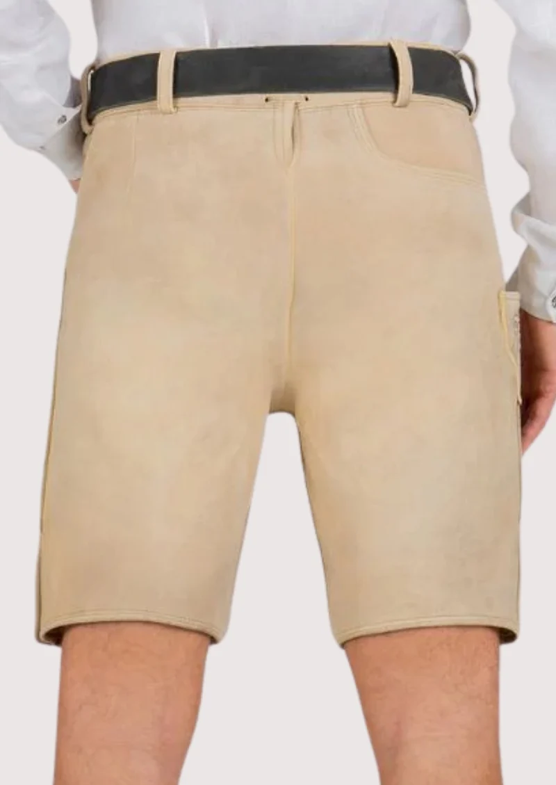 Men’s Cream Suede Lederhosen Shorts