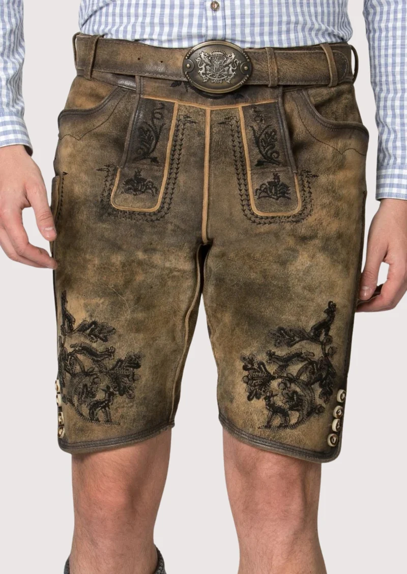 Mens Hunter Crest Alpine Lederhosen