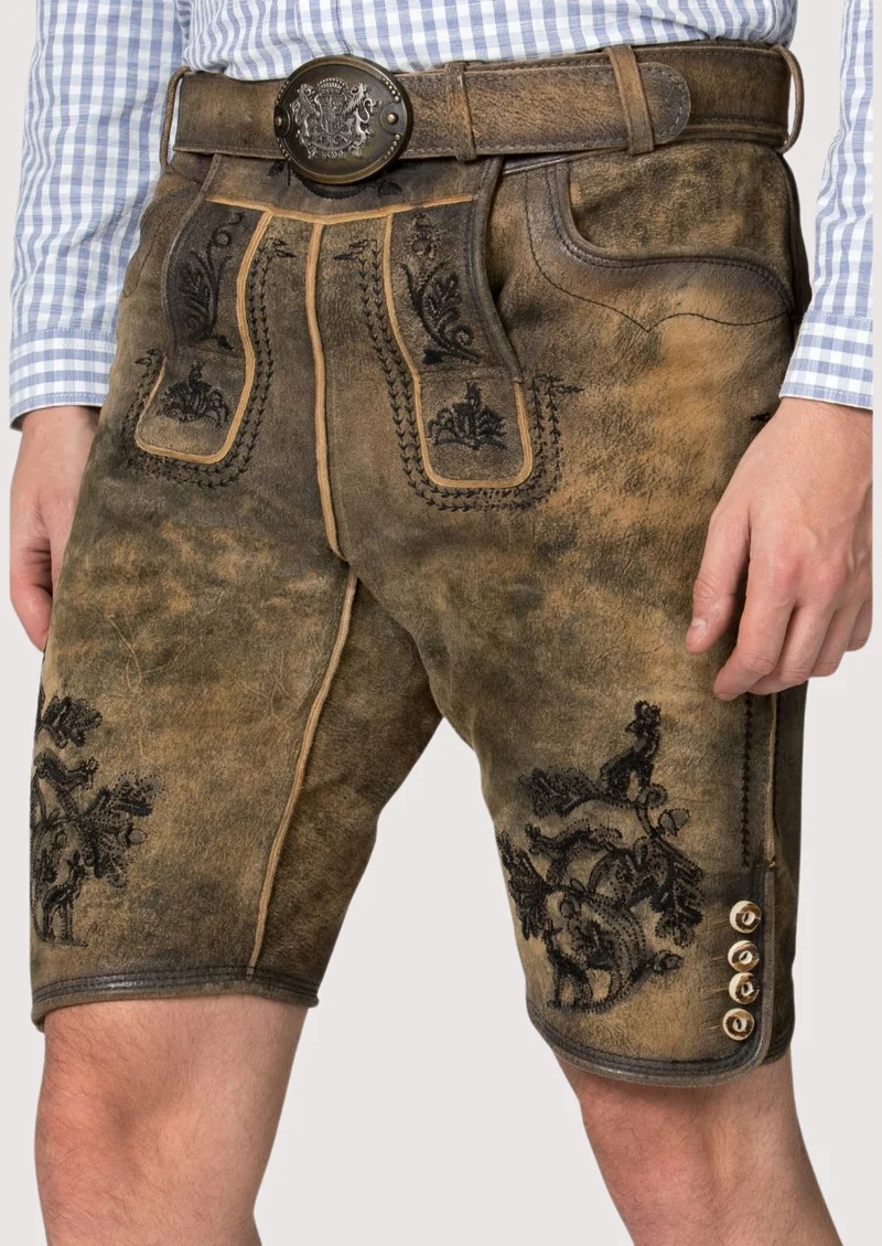 Mens Hunter Crest Alpine Lederhosen