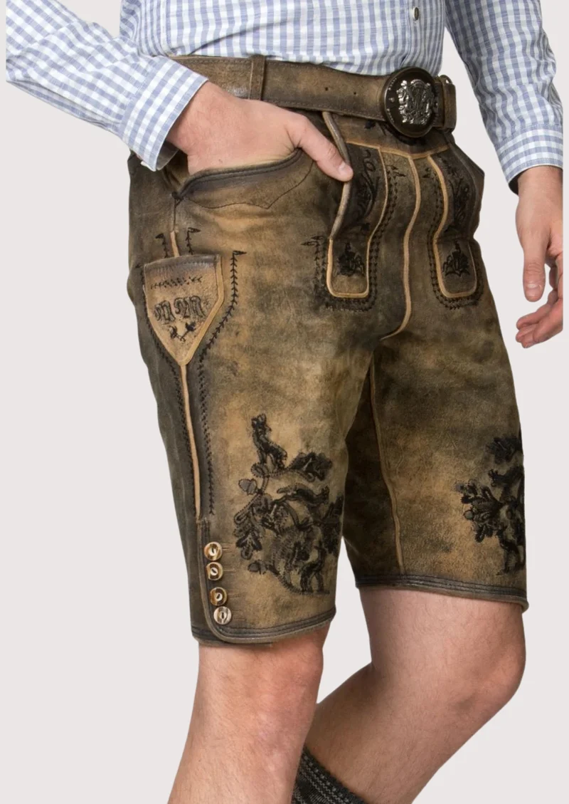 Mens Hunter Crest Alpine Lederhosen