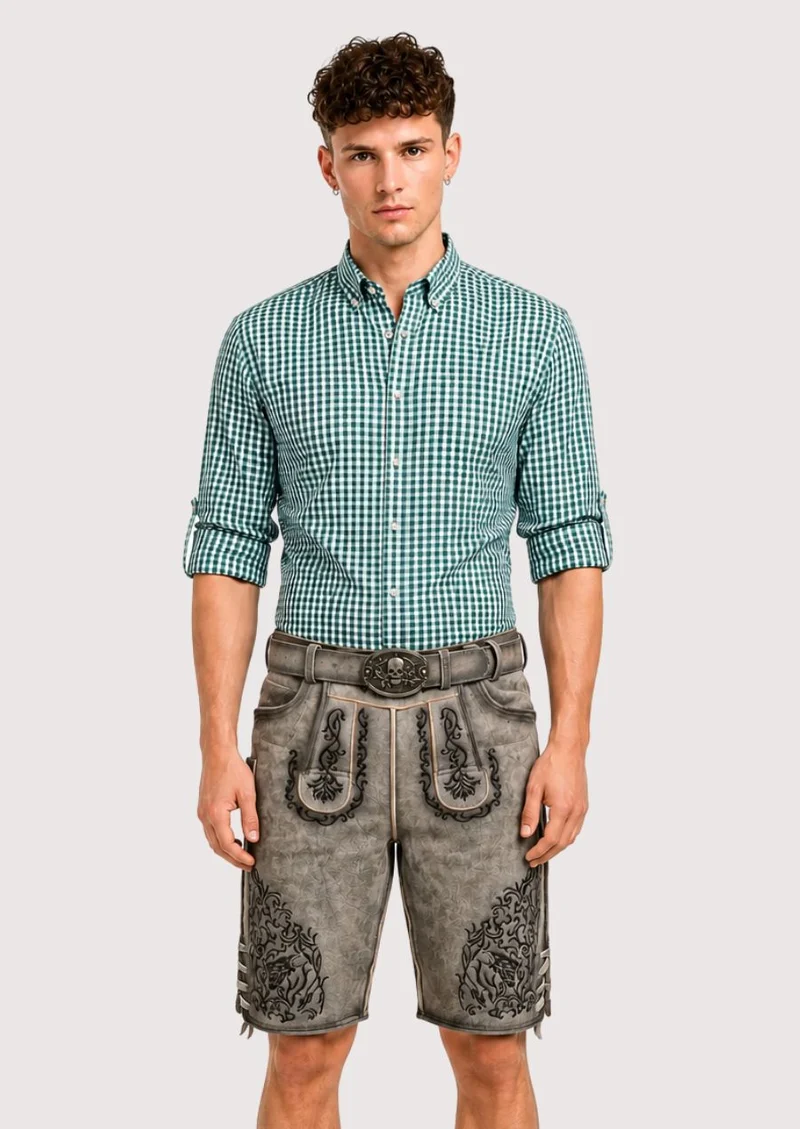 Men Alpine Grey Heritage Lederhosen