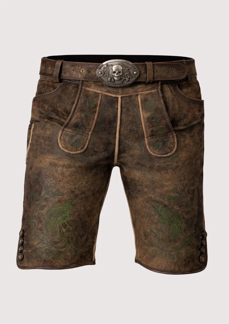 Mens Deep Brown Alpine Lederhosen