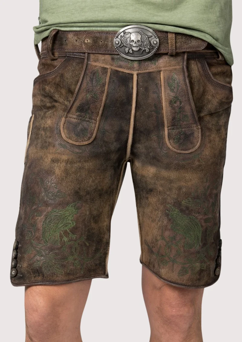 Mens Deep Brown Alpine Lederhosen