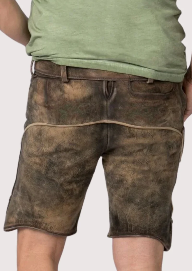 Mens Deep Brown Alpine Lederhosen