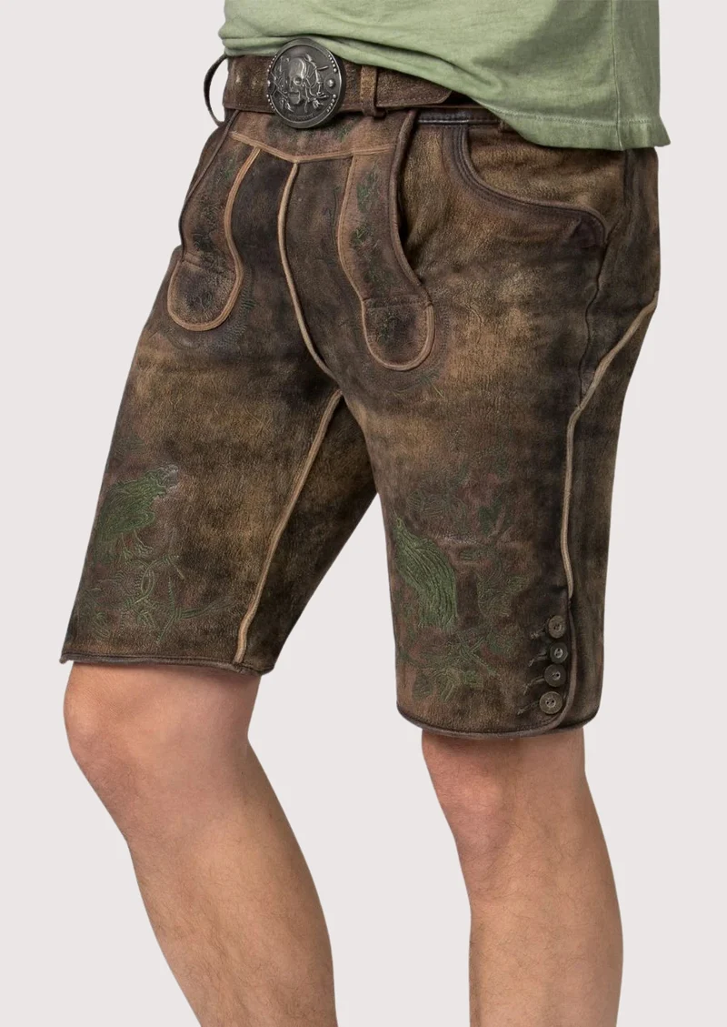 Mens Deep Brown Alpine Lederhosen