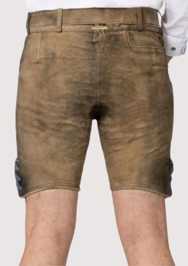 Men’s Tan Embroidered Lederhosen