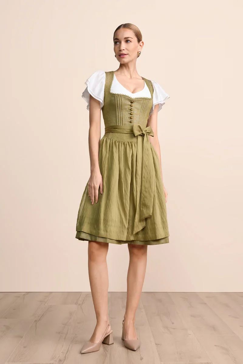 Kruger Midi Dirndl 2pcs. 60cm "Eryndra" green