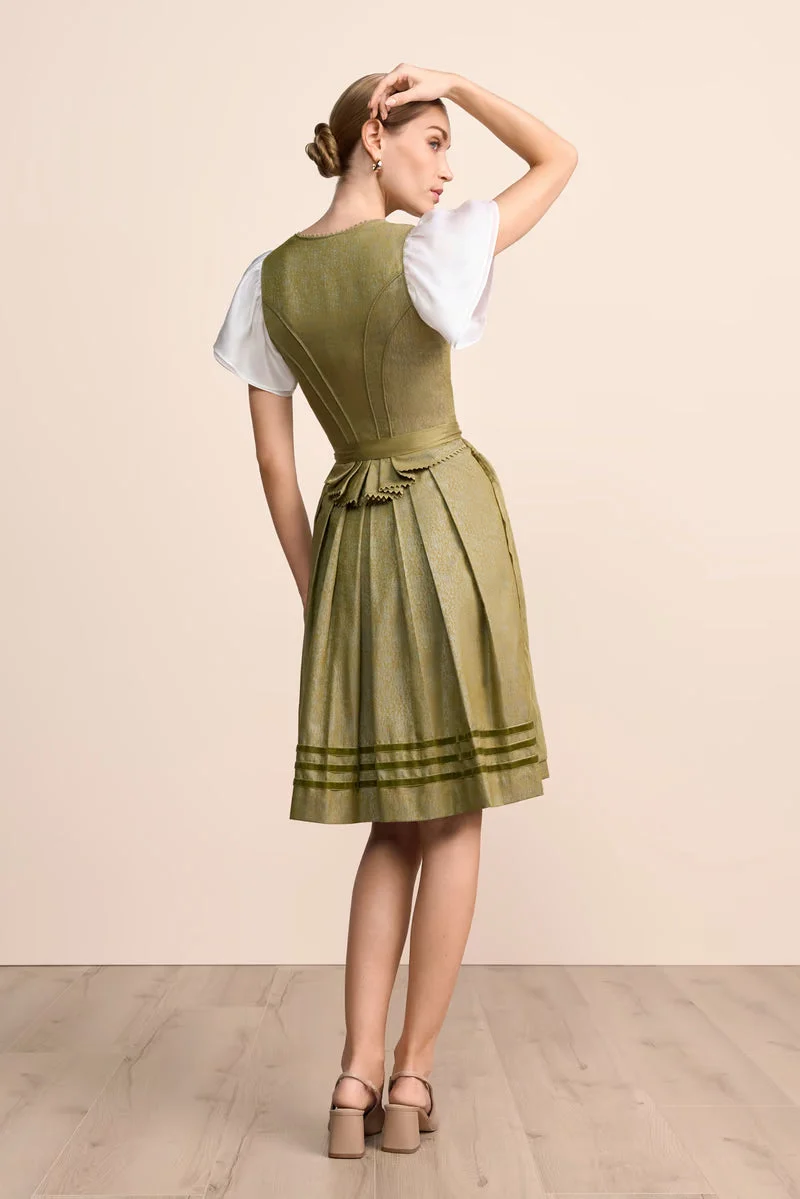 Kruger Midi Dirndl 2pcs. 60cm "Eryndra" green