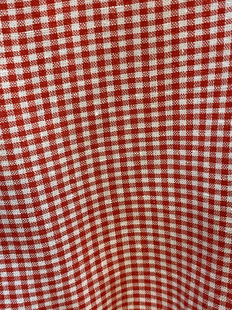 Vintage Trachtenhemd Herren kariert rot – Größe 42