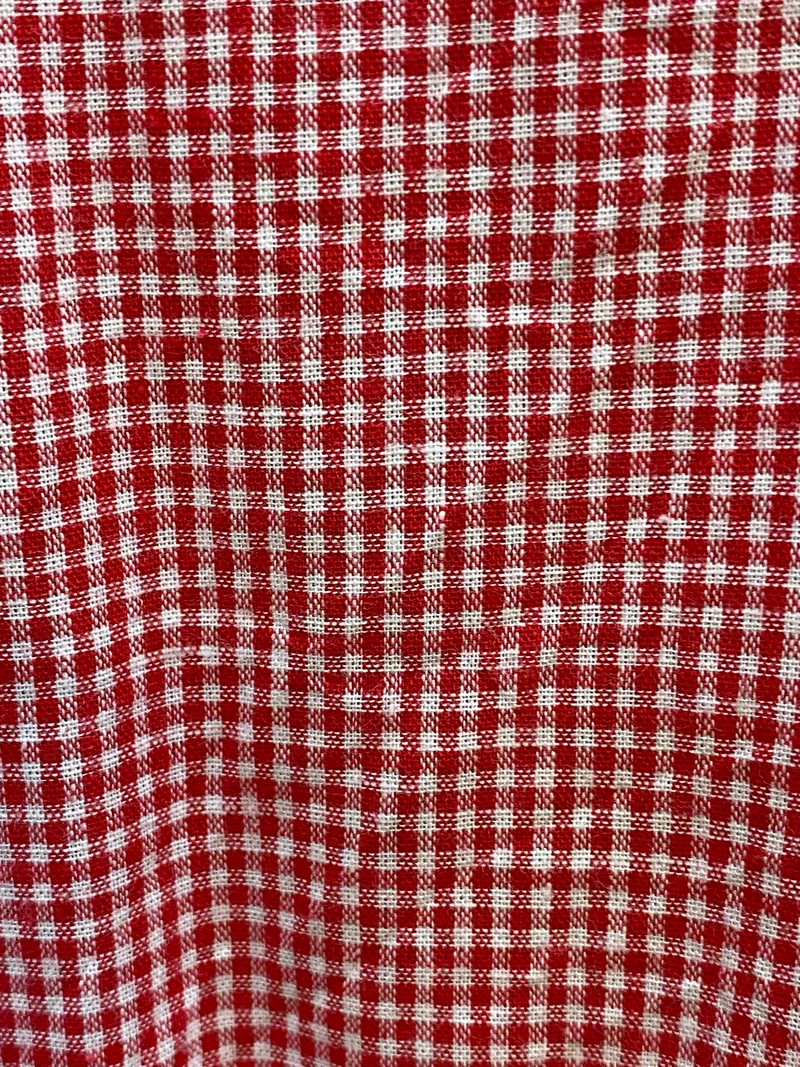 Vintage Trachtenhemd Herren Rot Kariert Alpen Rose Gr. 41 Kurzarm