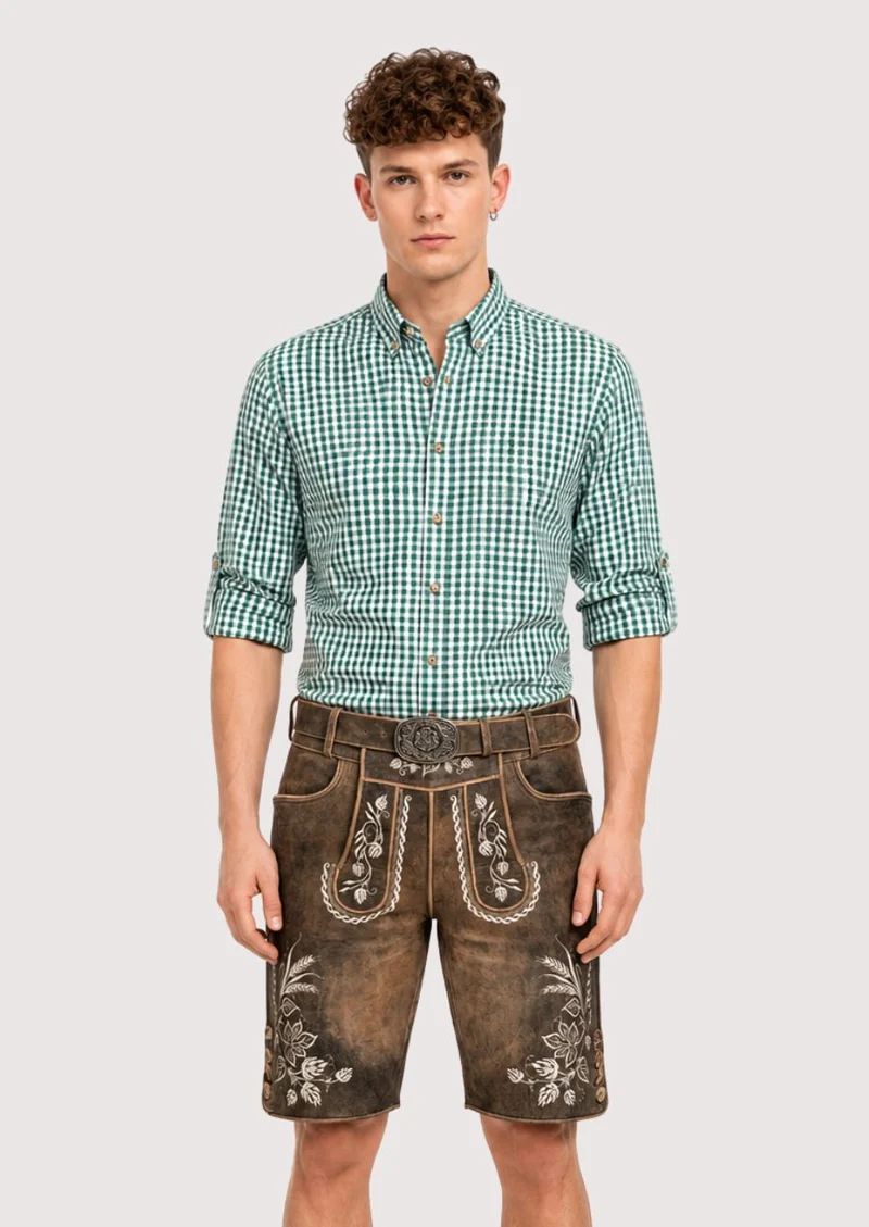 Men's Short German Lederhosen