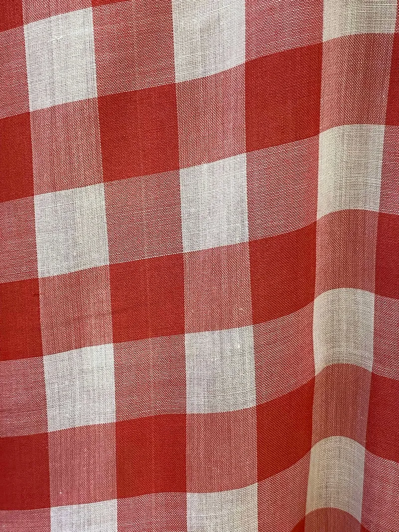 Vintage Herren Trachtenhemd Gr. 40 rot weiß kariert