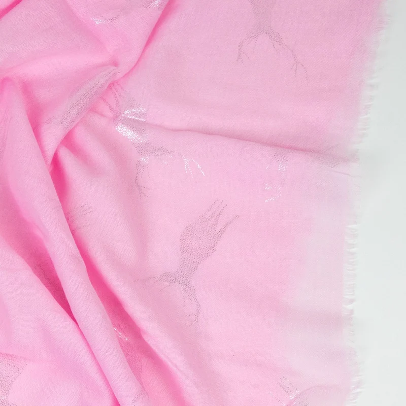 Trachten Halstuch Schal Uni mit Glitter Hirsch | Rosa