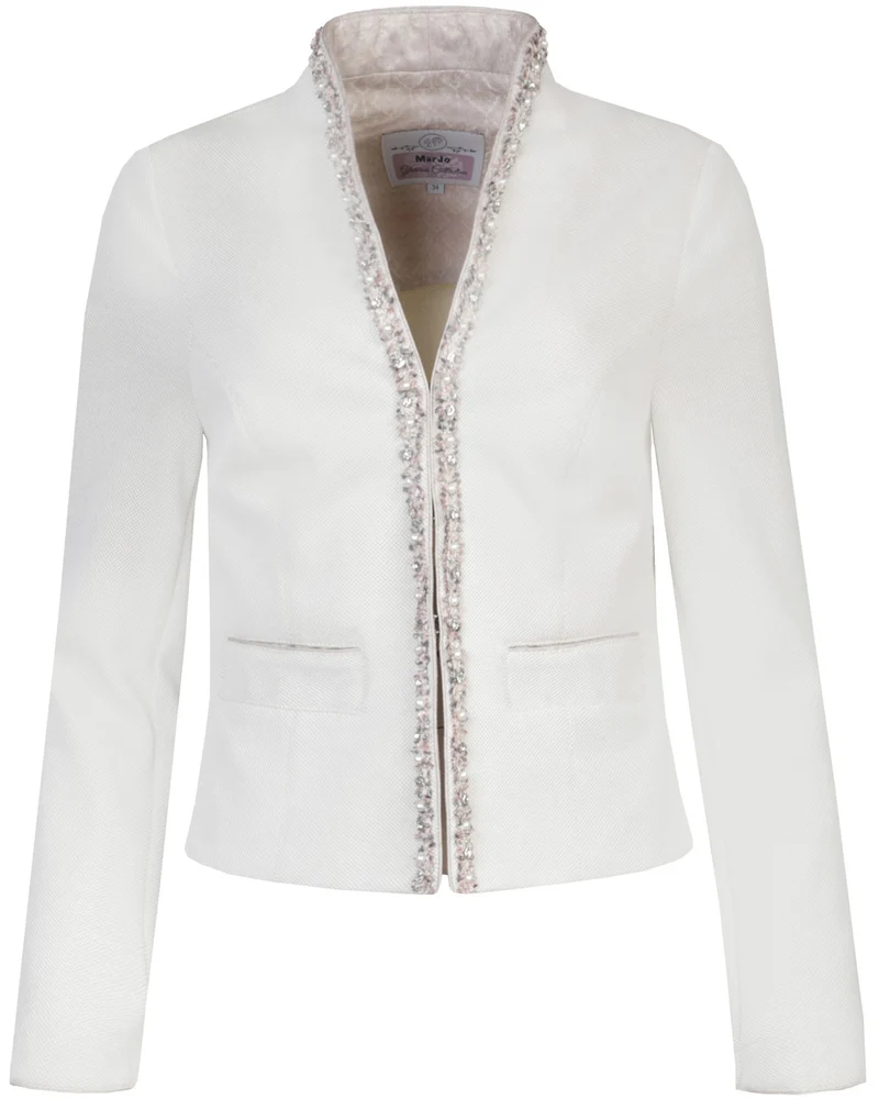 MarJo Damen Trachtenjacke "Sara" mit Rüschenbesatz | Champagner