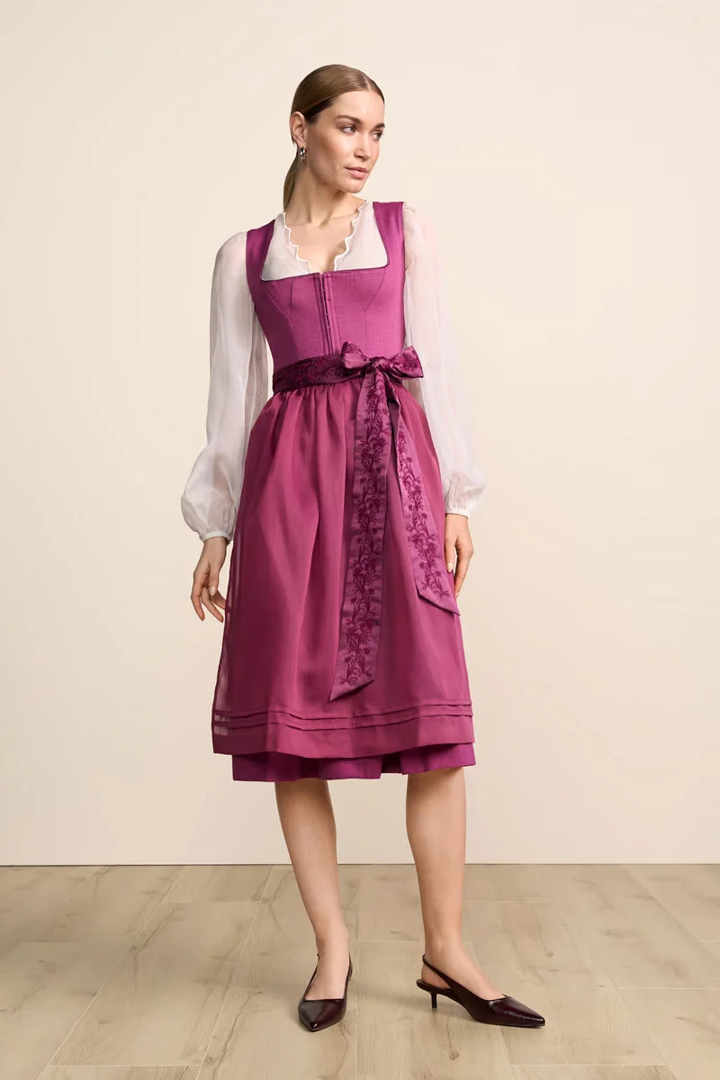 Krüger Rosaria Long Dirndl, Pink — 70cm 2pc Set
