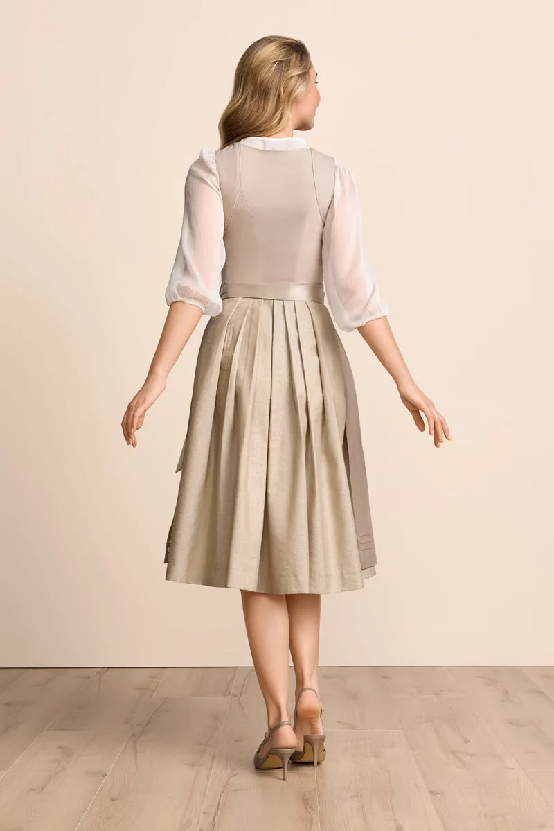 Krüger Leniya Long Dirndl, Beige — 70cm 2pc Set