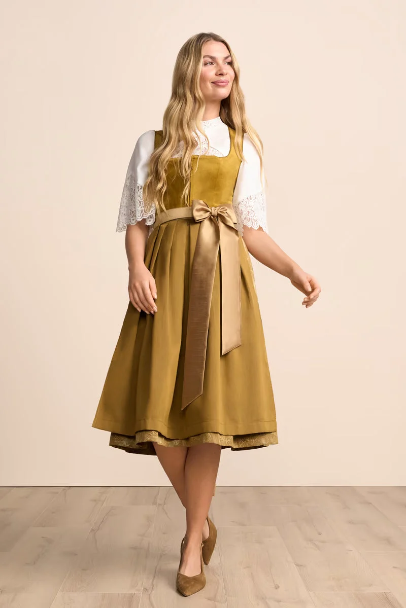 Kruger Myrcella Long Dirndl, Yellow — 70cm 2pc Set
