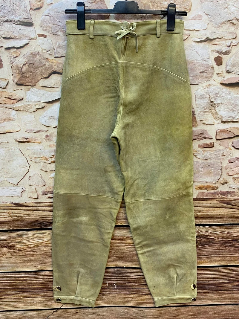 Damen Lederhose Gr. 40 – lange helle Trachtenlederhose aus 100% Leder