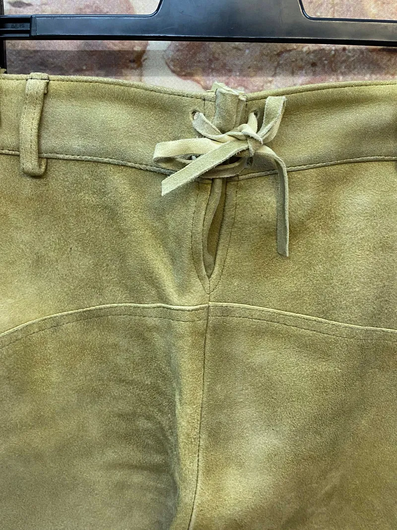 Damen Lederhose Gr. 40 – lange helle Trachtenlederhose aus 100% Leder