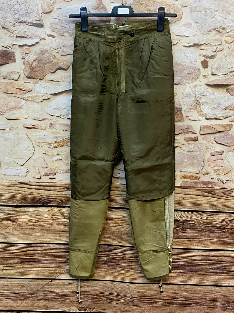Lange Lederhose Damen Gr. 38 – olivgrüne Trachtenlederhose aus Echtleder