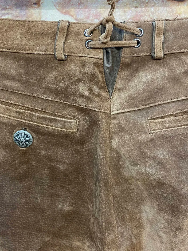 Lange Lederhose Damen Gr. 34 – braune C&A Landhaus Trachtenlederhose