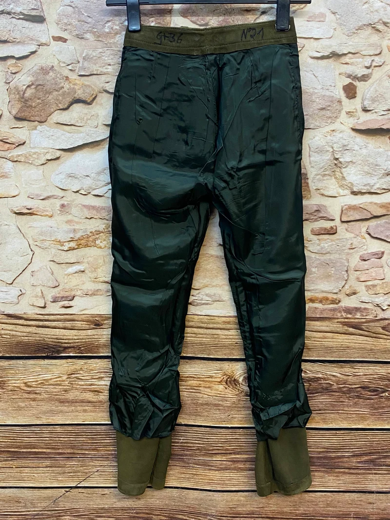Lange Lederhose Damen Gr. 36 – grüne Trachtenlederhose aus Echtleder