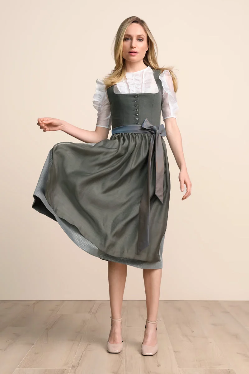 Kruger Long Dirndl 2pcs. 70cm "Judita" sage