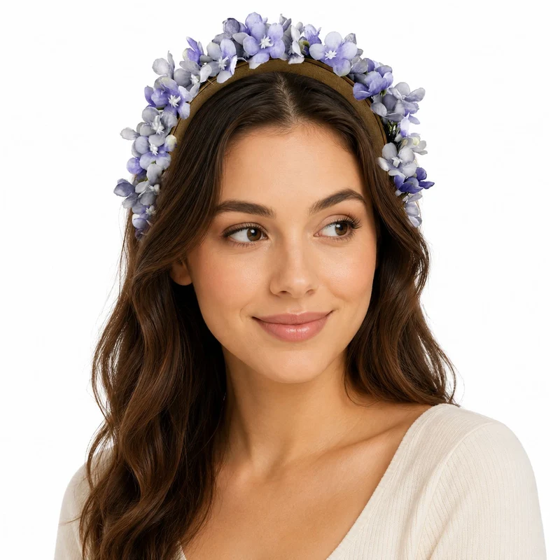 Blumen Haarreif "Marissa" mit zarten Blüten | Flieder