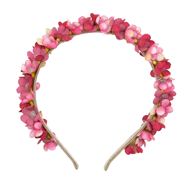 Blumen Haarreif "Elfe" - Schmaler Blütenkranz | Altrosa