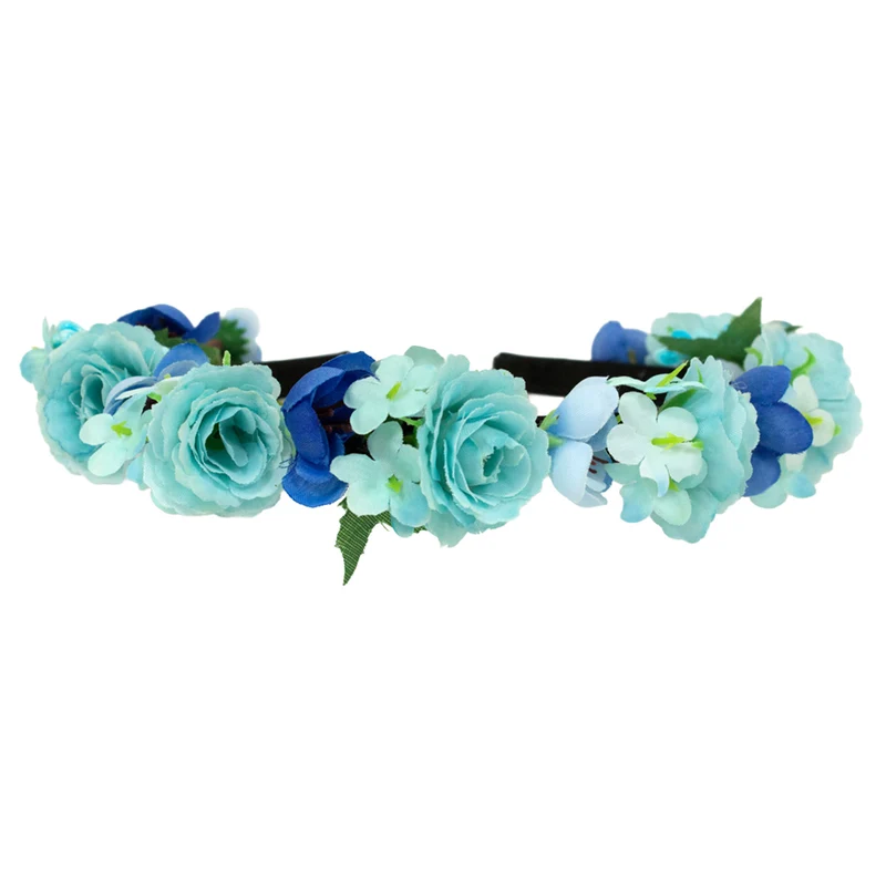 Blumen Haarreif "Sabia" mit Rosen und Blüten | Türkis