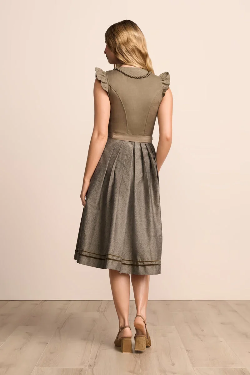 Kruger Adena Long Dirndl, Brown — 70cm 2pc Set