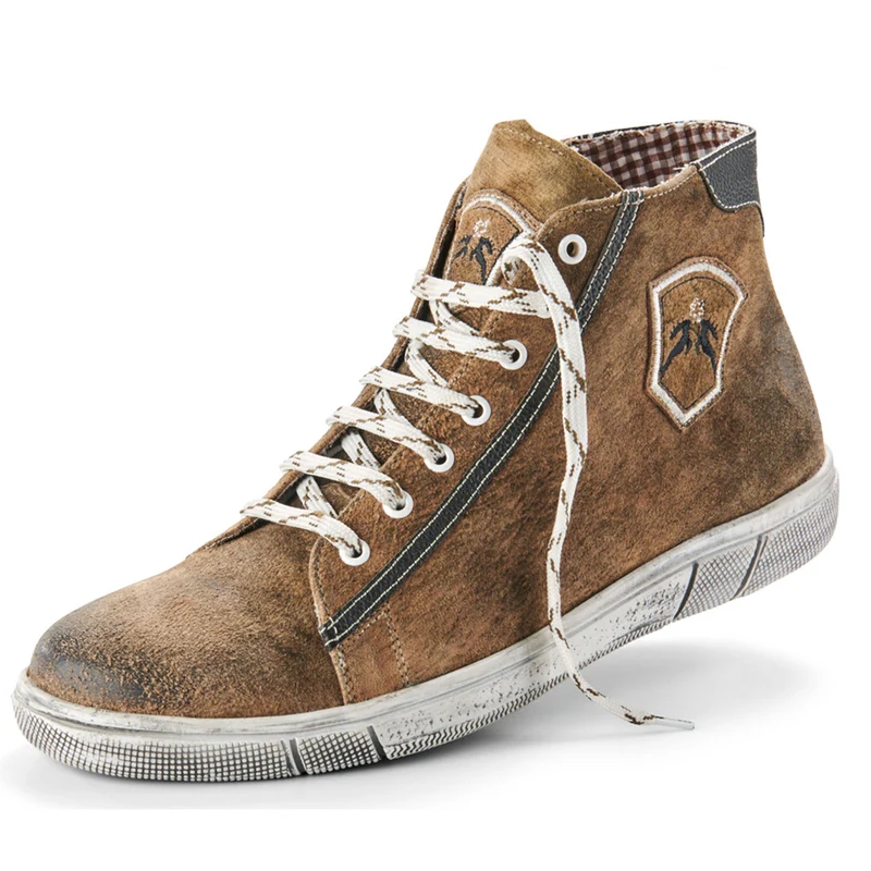 MADDOX Trachten Leder Schuhe Hohe Sneaker "Marinus" | Wood