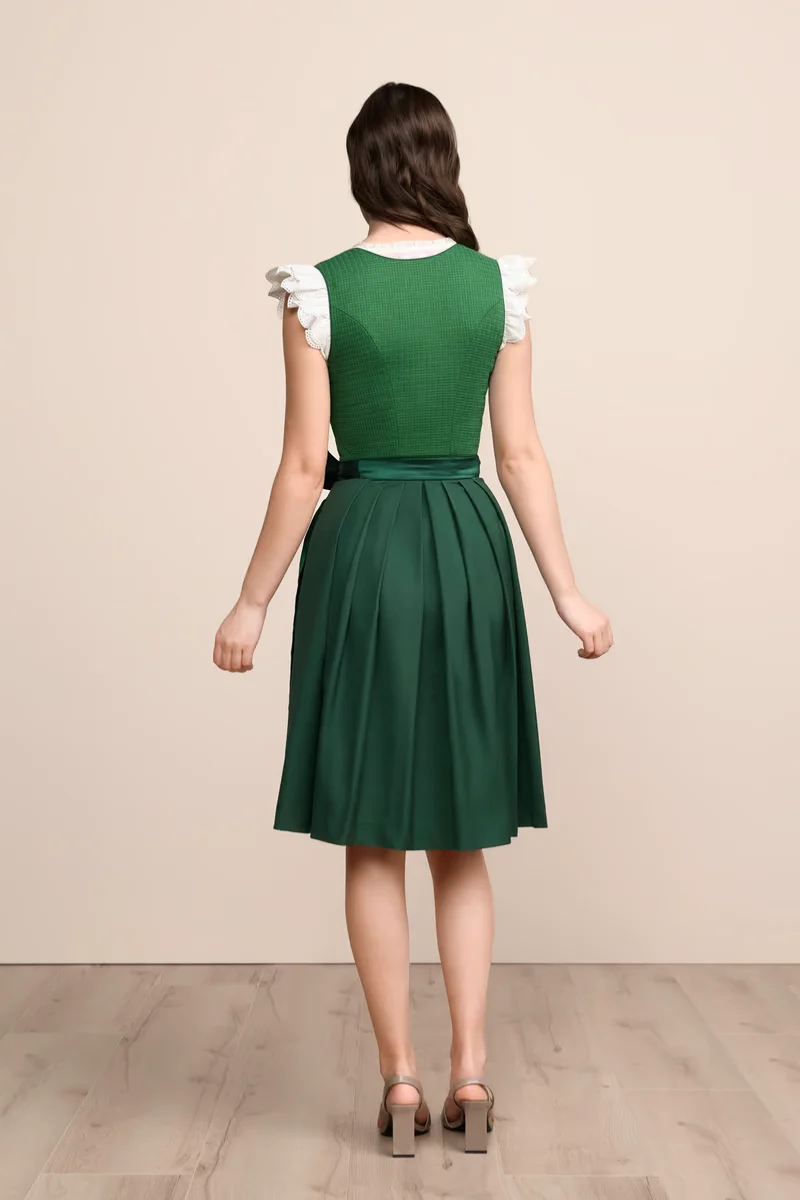 Kruger Midi Dirndl 2pcs. 60cm "Liska" green (36)