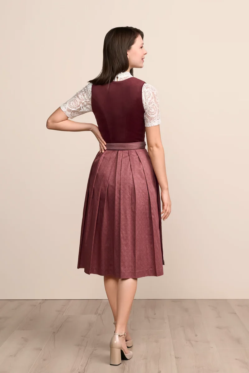 Kruger Long Dirndl 2pcs. 70cm "Veralyn" red