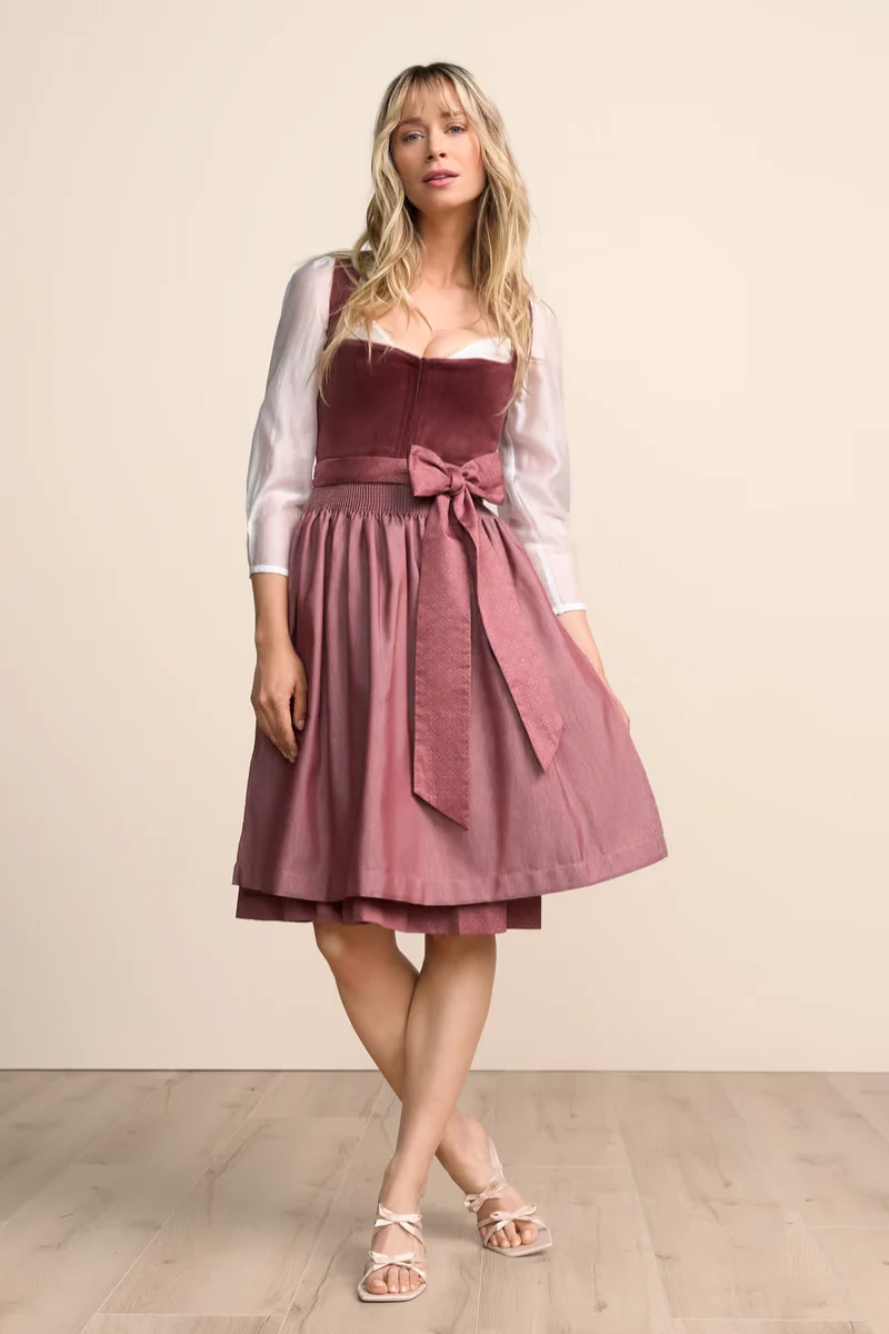 Kruger Midi Dirndl 2pcs. 60cm "Veralyn" red