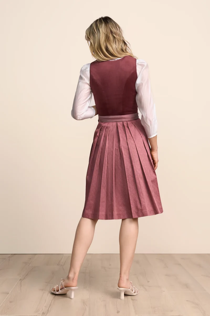 Kruger Midi Dirndl 2pcs. 60cm "Veralyn" red