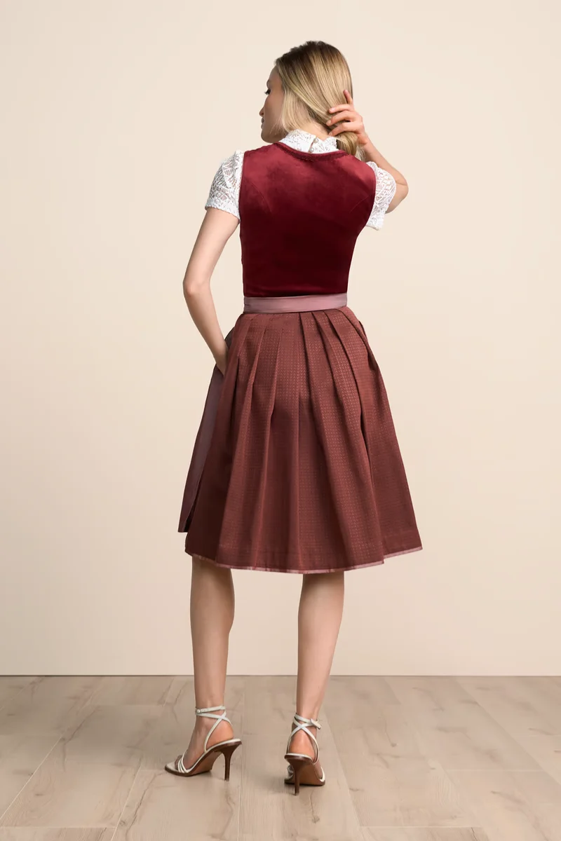 Kruger Midi Dirndl 2pcs. 60cm "Milda" red