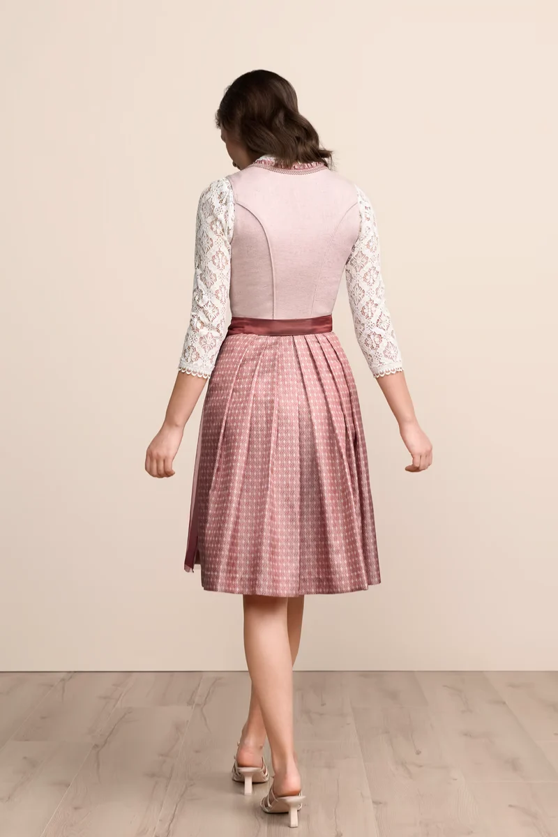 Kruger Midi Dirndl 2pcs. 60cm "Clarice" red (46)