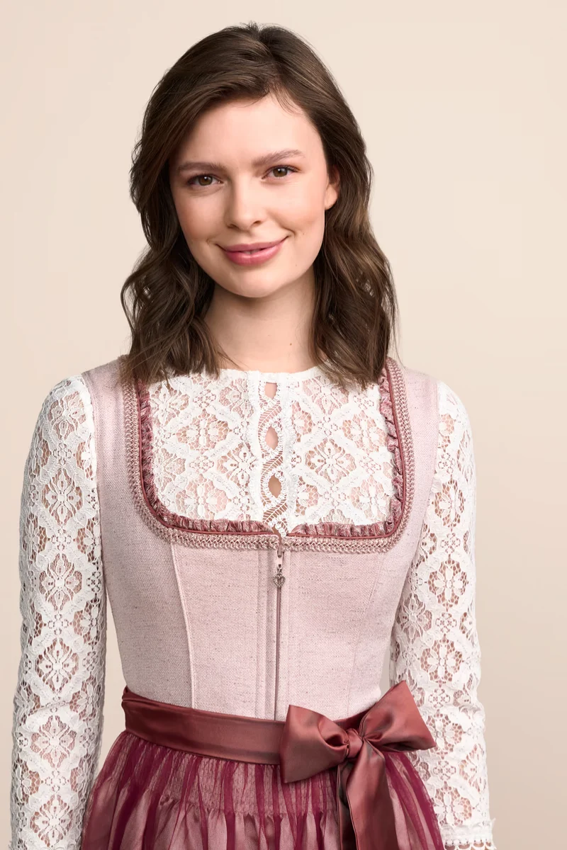 Kruger Midi Dirndl 2pcs. 60cm "Clarice" red (46)