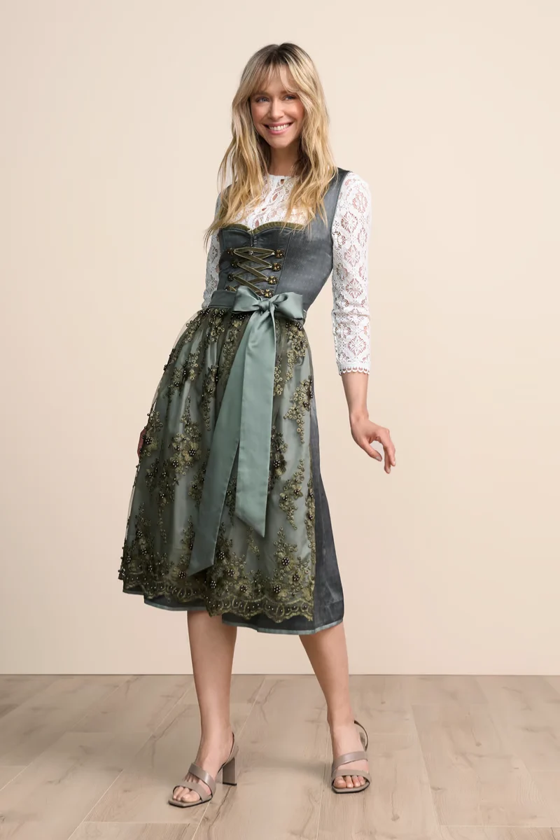 Kruger Long Dirndl 2pcs. 70cm "Lunessa" green